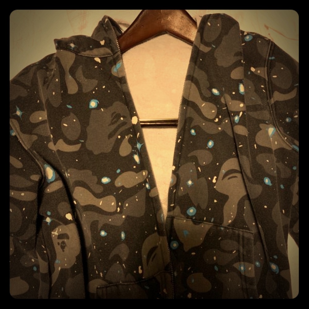 A bathing ape space camo zip up